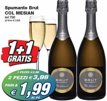 Prix Quality Col Mesian Spumante Brut 750 ml offerta