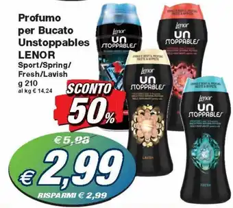 Prix Quality Lenor Profumo per Bucato Unstoppables 210 g offerta