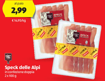ALDI Speck delle Alpi in Confezione Doppia 2 x 100 g offerta