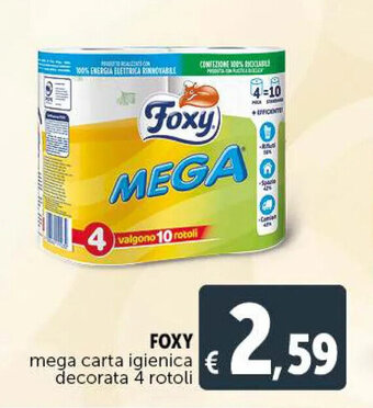 Deco Supermercati Foxy mega carta igienica decorata 4 rotoli offerta