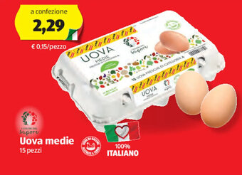 ALDI Uova Medie 15 Pezzi offerta
