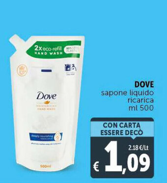 Deco Supermercati Dove sapone liquido ricarica 500 ml offerta