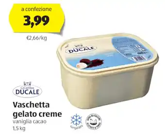 ALDI Ducale Vaschetta Gelato Creme Vaniglia Cacao 1.5 kg offerta