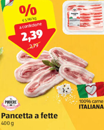 ALDI Il Podere Pancetta a fette 400 g offerta