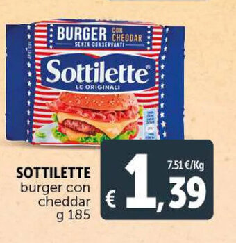 Deco Supermercati Sottilette Burger con cheddar 185 g offerta