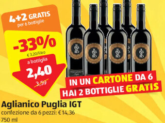 ALDI Aglianico Puglia IGT 750 ml offerta