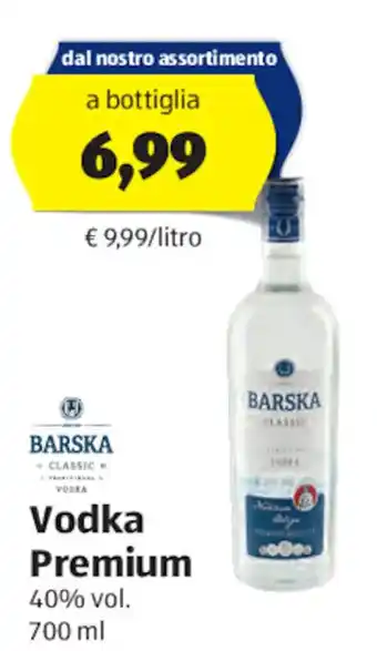 ALDI Barska Vodka Premium 40% Vol. 700 ml offerta
