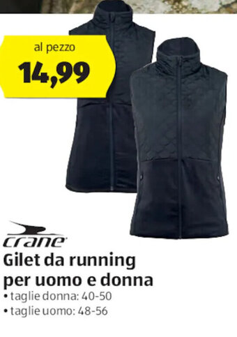 ALDI Crane Gilet da Running Per Uomo e Donna offerta