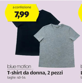 ALDI Blue Motion T-Shirt da Donna 2 Pezzi 40-54 offerta