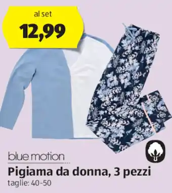 ALDI Blue Motion Pigiama da Donna 3 Pezzi 40-50 offerta