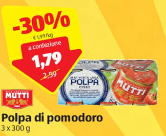 ALDI Mutti Polpa di Pomodoro 3 x 300 g offerta