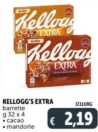 Deco Supermercati Kellogg's Extra barrette g 32x4, cacao, mandorle offerta