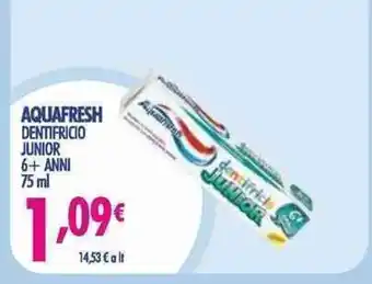 Acqua & Sapone Aquafresh Dentifricio Junior 6+Anni 75 ml offerta