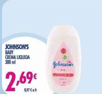 Acqua & Sapone Johnson's Baby Crema Liquida 300 ml offerta