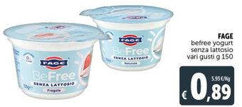Deco Supermercati Fage befree yogurt senza lattosio vari gusti g 150 offerta