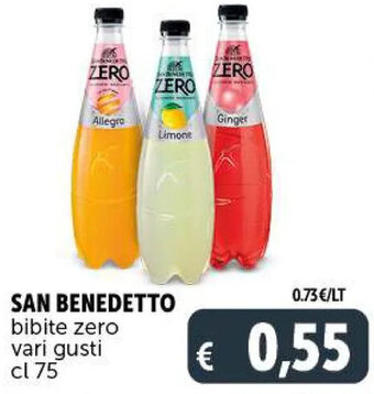 Deco Supermercati San Benedetto bibite zero vari gusti cl 75 offerta