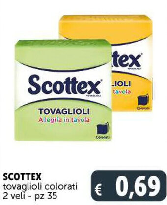 Deco Supermercati Scottex tovaglioli colorati 2 veli pz 35 offerta