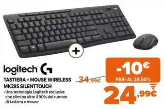Expert Logitech Tastiera + Mouse Wireless MK295 Silenttouch offerta