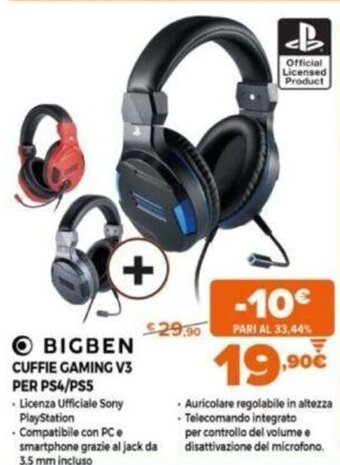 Expert Bigben Cuffie Gaming V3 Per PS4/PS5 offerta