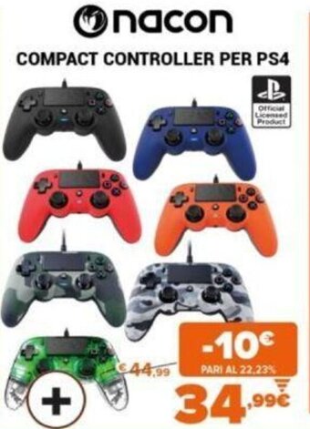 Expert Nacon Compact Controller Per PS4 offerta