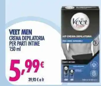 Acqua & Sapone Veet Men Crema Depilatoria Per Parti Intime 150 ml offerta