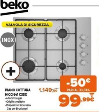 Expert Beko Piano Cottura HIGG 641 C3SX offerta