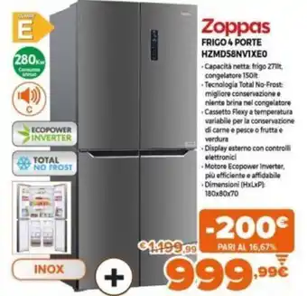 Expert Zoppas Frigo 4 Porte HZMD58NV1XEO offerta