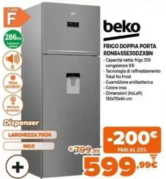 Expert Beko Frigo Doppia Porta RDNE455E30DZXBN offerta