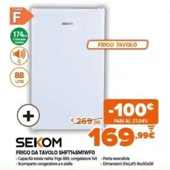 Expert Sekom Frigo Da Tavolo SHFT14SM1WF0 offerta