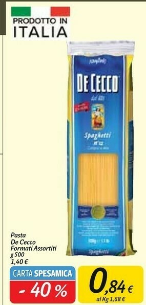 Carrefour Market De Cecco Pasta di semola offerta