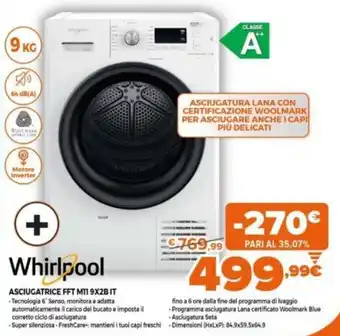 Expert Whirlpool Asciugatrice FFT M11 9X2B IT offerta