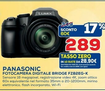 Euronics Panasonic Fotocamera Digitale Bridge FZ82EG-K offerta