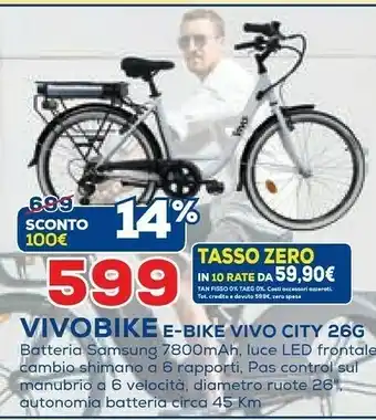 Euronics Vivobike E-Bike Vivo City 26G offerta