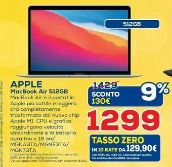 Euronics Apple MacBook Air 512GB offerta