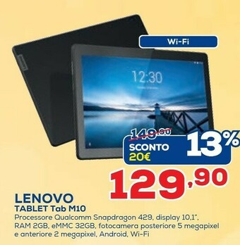 Euronics Lenovo Tablet Tab M10 offerta