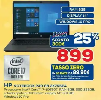 Euronics HP Notebook 240 G8 2X7R5EA offerta