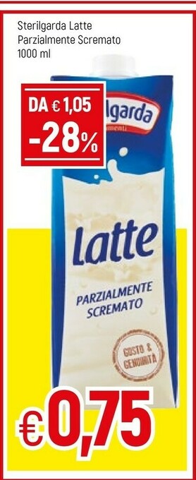 Famila Sterilgarda Latte Parzialmente Scremato 1000 G(ml) offerta
