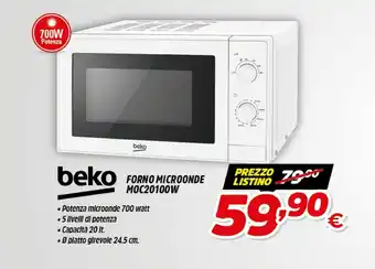 Fiducia & Convenienza Beko MOC20100 Superficie Piana 20 L 700 W Bianco offerta
