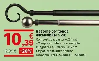 Leroy Merlin Bastone Per Tenda Estensibile In Kit offerta