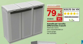 Leroy Merlin Armadio Per Raccolta Differenziata 3 Sacchi offerta