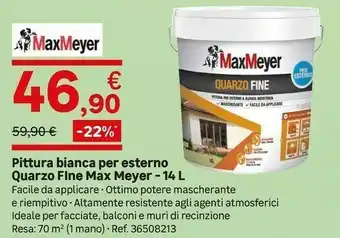Maxmeyer Pittura Bianca Per Esterno Quarzo FIne Max Meyer - 14 L