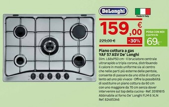 Leroy Merlin De Longhi Piano Cottura A Gas YAF 57 ASV De' Longhi offerta