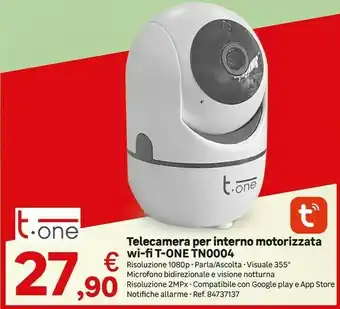 Telecamera Per Interno Motorizzata Wi-fi T-ONE TN0004