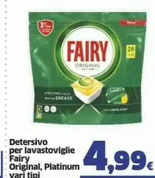 Sigma Fairy Detersivo Per Lavastoviglie Original, Platinum offerta