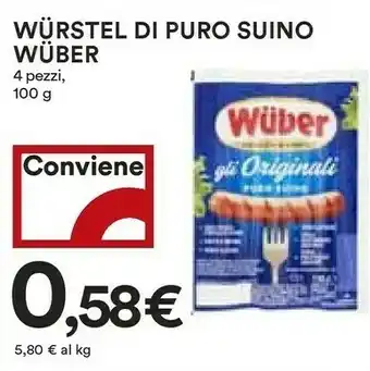 Coop Wuber Wurstel Di Puro Suino offerta