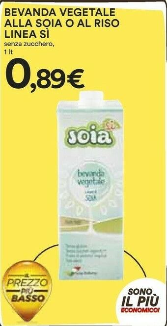 Coop Soia Si - Bevanda Vegetale A Base Di Soia 1000 G(ml) offerta