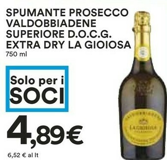 Coop La Gioiosa Valdobbiadene Prosecco Superiore DOCG 750 G(ml) offerta
