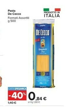 Carrefour Market De Cecco Pasta di semola offerta