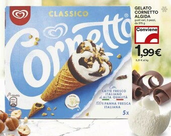 Coop Algida Cornetto Classico Con Latte Fresco Italiano Di Alta Qualità 75 G 375 G(ml) offerta