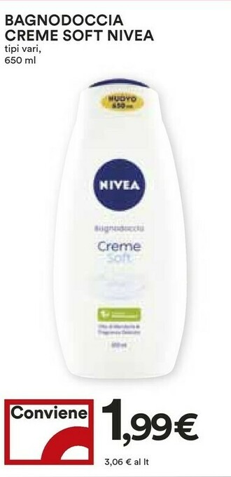 Coop Nivea Bagnodoccia Creme Soft offerta